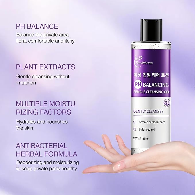 PH Balance Feminine Wash - Gentle & Moisturizing Private Shower Gel - 7.1Fl Oz - Long-Lasting Freshness, Coconut Fragrance, Plant Extracts, Contains Vitamin E, Suitable for Sensitive Skin