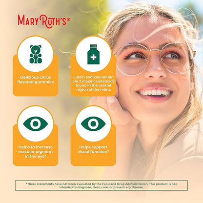 MARYRUTH'S Lutein Gummies with Zeaxanthin | Lutein & Zeaxanthin Supplement | Eye Health | Blue Light Filtering | Vision Support | Adult Eye Supplement for Visual Function | Non-GMO & Vegan | 30 Count