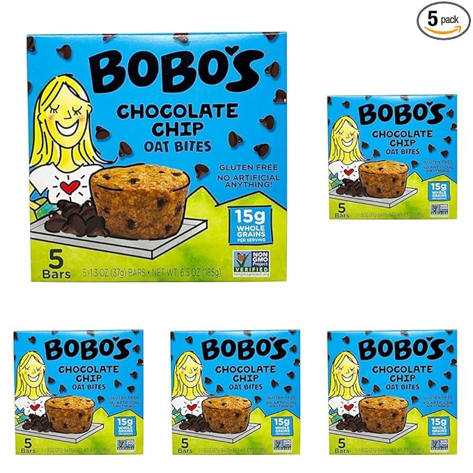 Bobo's Oat Bites Original with Chocolate Chips, 1.3 Oz, 5 Ct (Pack of 5)