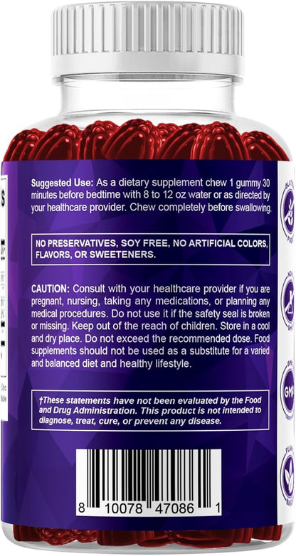 Vitamatic Melatonin 10 mg Vegetarian Gummies – Non-Habit Forming – 60 Gummies per Bottle – 2-Pack (Total 120 Vegan Gummies)