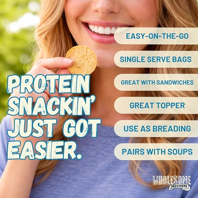 Protein Chips, 15g Protein, 3g Net Carbs, Gluten Free, Keto Snacks, Low Carb Snacks, Protein Crisps, Keto-Friendly, Made in USA (Sea Salt Vinegar, 7 Pack)