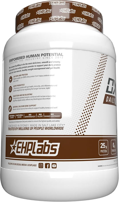 EHP Labs OxyWhey Whey Protein Isolate – 25g High Protein, Low Carb, Sugar Free Meal Replacement – Lean Whey Powder for Muscle Recovery – Non-GMO, Gluten Free – 25 Serves – Chocolate Caramel
