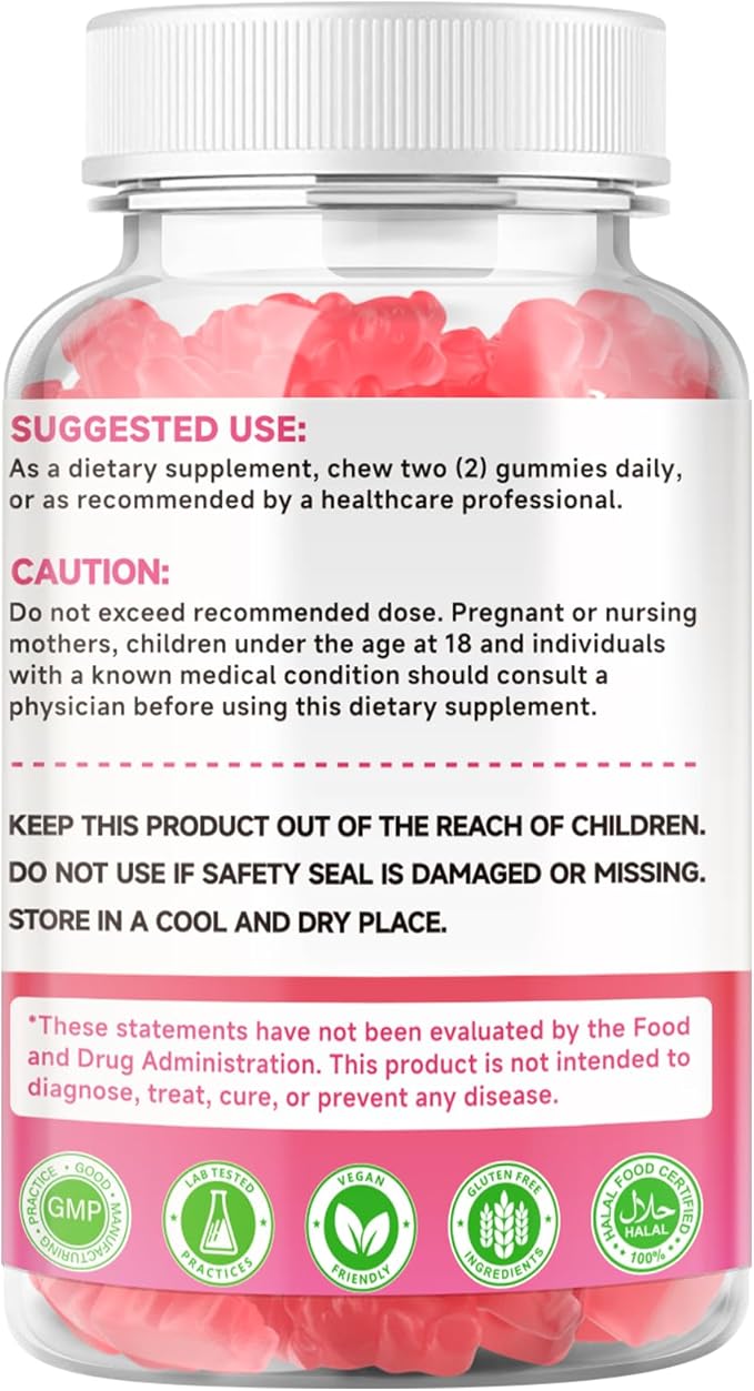 2 Pack Calcium Citrate Gummies 1000mg w/Vitamin D3, High Absorption Calcium Gummies for Women & Men, Plus Magnesium, Potassium, Zinc for Muscle & Immune Support, Raspberry Flavor, 120 Count