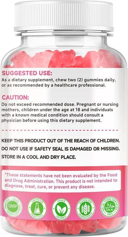 2 Pack Calcium Citrate Gummies 1000mg w/Vitamin D3, High Absorption Calcium Gummies for Women & Men, Plus Magnesium, Potassium, Zinc for Muscle & Immune Support, Raspberry Flavor, 120 Count