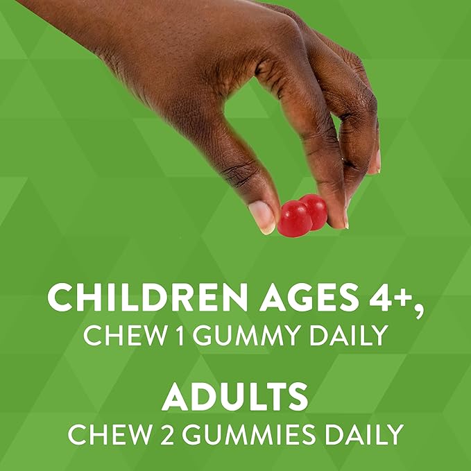 Nature's Way Vitamin D3 Gummies, Supports Immune and Bone Health*, 2000 IU (50 mcg) per 2-gummy Serving, Vitamin D3 2000IU per 2 Gummies, Mixed Fruit Flavored, 120 Count