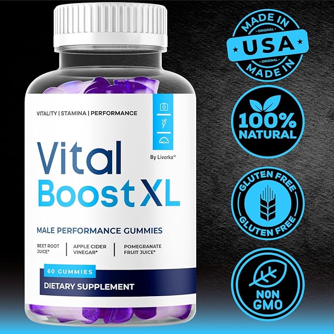 (2 Pack) Vital Boost XL Gummies - Official VitalBoost XL Gummys For Men Premium Natural Ingredients - Maximum Strength, Advanced Formula Support For Overall Health & Wellness, 120 Gummies For 2 Months