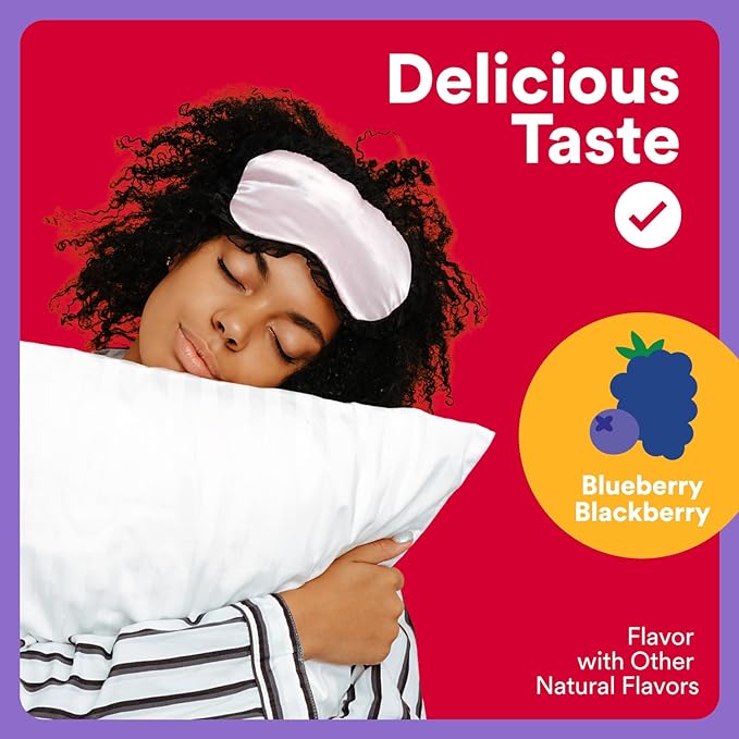 SmartyPants Adult Sleep Gummies with Melatonin: Magnesium & L-Theanine, Drug-Free, Non-Habit Forming Sleep Aid, Fast-Acting, Blueberry BlackBerry Flavor, 60 Count