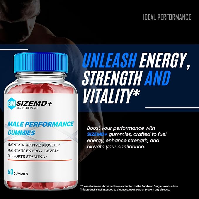 SizeMD+ Gummies, Official SizeMD + Gummies for Men - Maximum Strength Performance, All Natural Support Overall Health & Wellness, SizeMD Advanced Formula Support Gummy Reviews (1 Pack)