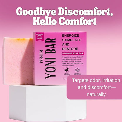 Premium Yoni – Natural Feminine Care Soap for pH Balance, Odor Control & Hydration | Organic Herbal Ingredients | Gentle Yet Effective for Daily Intimate Hygiene | Handmade & Vegan (3oz)