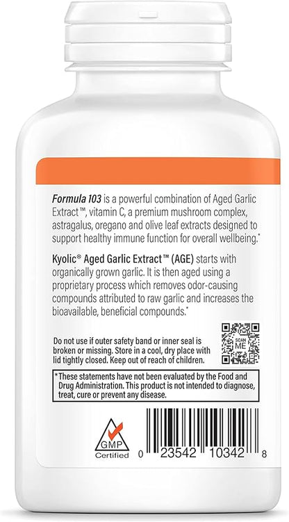 Kyolic Aged Garlic Extract Formula 103, Immune Support*, 200 Capsules