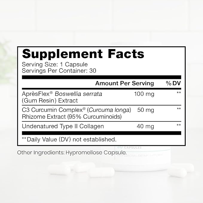 Pure Therapro Rx Boswellia, Curcumin, & Type II Collagen Joint Health Supplement | Made in the USA | Joint Care 30 Capsules, 1-Month Supply