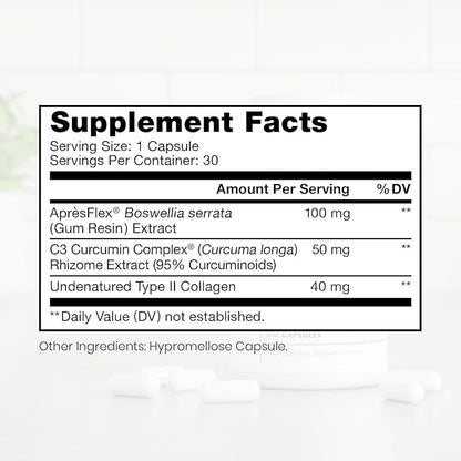 Pure Therapro Rx Boswellia, Curcumin, & Type II Collagen Joint Health Supplement | Made in the USA | Joint Care 30 Capsules, 1-Month Supply