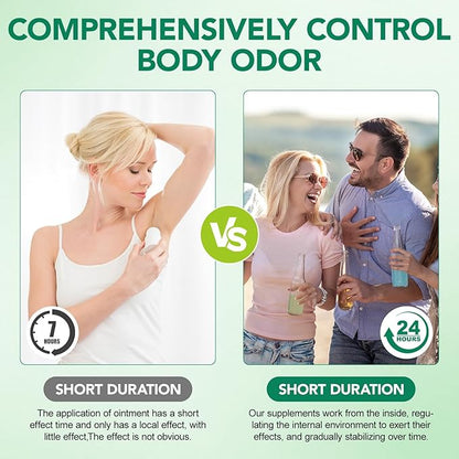 Body Deodorizing Supplement | Body Magic | Chlorophyll Capsules - 120 Count | Natural Internal Deodorant with Chlorophyll & Mint | Supports Freshness for Underarm, Intimate Areas & Breath | Vegan