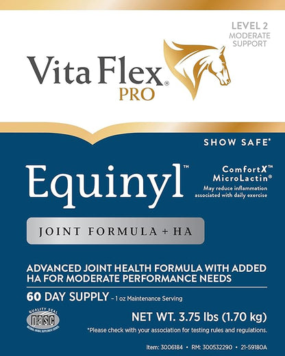 Vita Flex Pro Equinyl Formula with Hyaluronic Acid, Horse Joint Supplement, 3.75 Pounds, 60-Day Supply