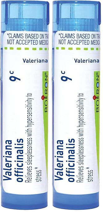 Boiron Valeriana Officinalis 9C Md 80 Pellets for sleeplessness with hypersensitivity to Stress (Pack of 2)