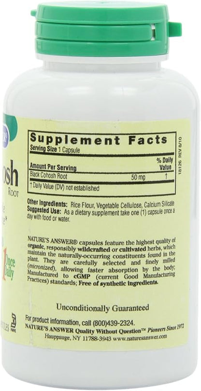 Nature's Answer Black Cohosh Root, 90-Count