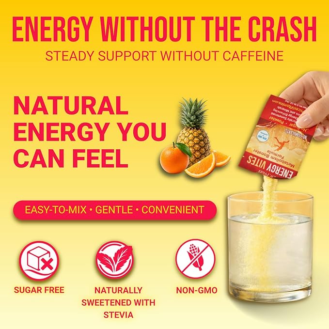 Dr. Price's Vitamins Energy Powder Packets – 30 Count | Energy Vites with Vitamin B12, Amino Acids & CoQ10 | Sugar Free, Gluten Free, Non-GMO Supplement for Men & Women