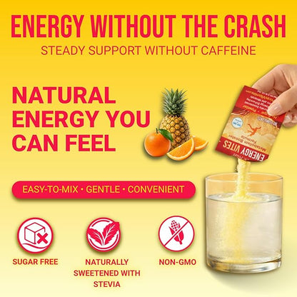 Dr. Price's Vitamins Energy Powder Packets – 30 Count | Energy Vites with Vitamin B12, Amino Acids & CoQ10 | Sugar Free, Gluten Free, Non-GMO Supplement for Men & Women