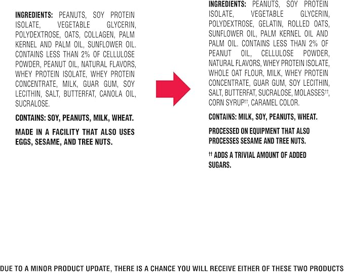 Atkins Peanut Butter Granola High Protein Bar, High Fiber Snack , 16g Protein, 1g Sugar, 4g Net Carb, Protein Snack, 12 Count