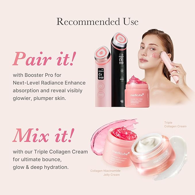 medicube Collagen Jelly Cream- Niacinamide & Freeze-Dried Hydrolyzed Collagen - Boosts skin's barrier hydration and gives 24h Glow & Lifted Look - Korean skincare (1.69 Fl Oz (Pack of 1))