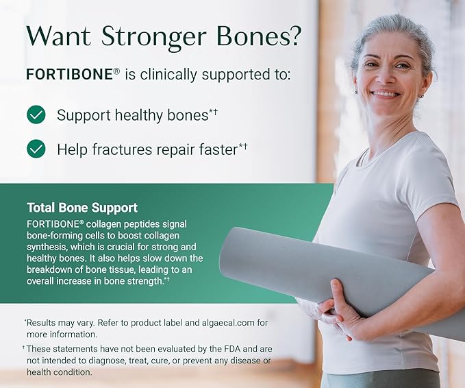 ALGAECAL Collagen: 4 Clinically-Supported Peptides VERISOL®, FORTIGEL®, UC-II®, FORTIBONE®, Anti-Aging Hydrolyzed Collagen Powder, 30 Servings, Made in USA