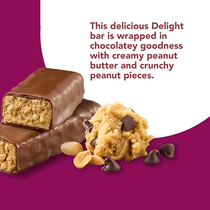 think! Delight, Keto Protein Bars, Healthy Low Carb, Gluten Free Snack - Chocolate Peanut Butter Cookie Dough, 10 Count (Packaging May Vary)