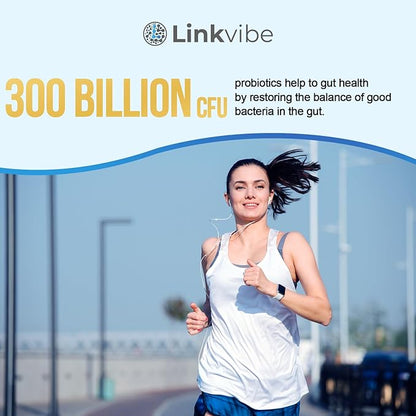 Probiotic 300 Billion CFU - 12 Strains with Organic Prebiotics for Digestive & Gut, Immune, Bloating Health - Probiotics for Women and Men - Daily Dairy Free, Shelf Stable - 120 Counts