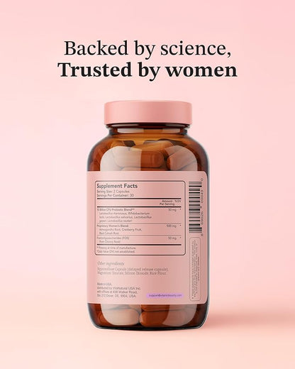 Vitamin Bounty Women's Pro-Daily Probiotic - Supports Vaginal, Digestive & pH Balance, 10 Billion CFUs, 5 Strains + Cranberry - 2 Pack of 60 Capsules