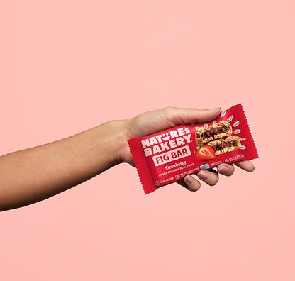 Nature's Bakery Whole Wheat Fig Bars, Strawberry, Real Fruit, Vegan, Non-GMO, Breakfast Bar, 7 boxes with 12 twin packs (84 twin packs)