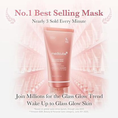 medicube Wrapping Mask Collagen Overnight Peel Off Facial Mask | Elasticity & Hydration Care, Reduces Sagging & Dullness | Hydrolyzed Collagen For Glowing Skin | Korean Skin Care, 2.53 fl.oz
