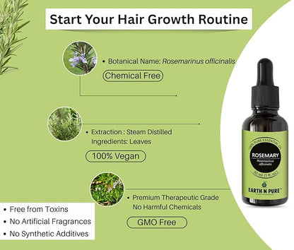 Earth N Pure Rosemary Essential Oil for Hair Growth Pure and Natural 50 ml