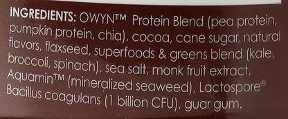 OWYN Only What You Need Plant-Based Protein Powder, Dark Chocolate, 1.17 lbs