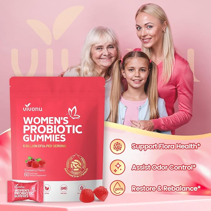 VivoNu Viginal Probiotics for Women, Women Probiotic Gummies (180pcs/3bag)