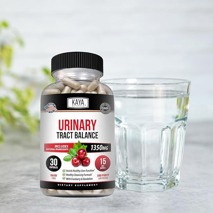 Kaya Naturals - D-Mannose - Urinary Tract UT Cleanse & Bladder Health - Made with Cranberry, Hibiscus & Dandelion Root - D Mannose Capsules Cranberry Supplement - 30 Veggie Capsules