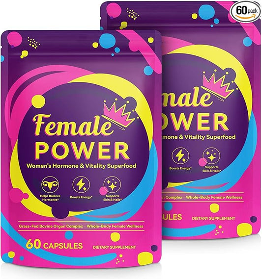 Beef Organ Supplement for Women, Natural Grass Fed Beef Liver Capsules,Supports Feminine Hormone Balance, Menstruation, Immunity, Skin, Collagen, B12, Energy & Wellness - 60 (2)