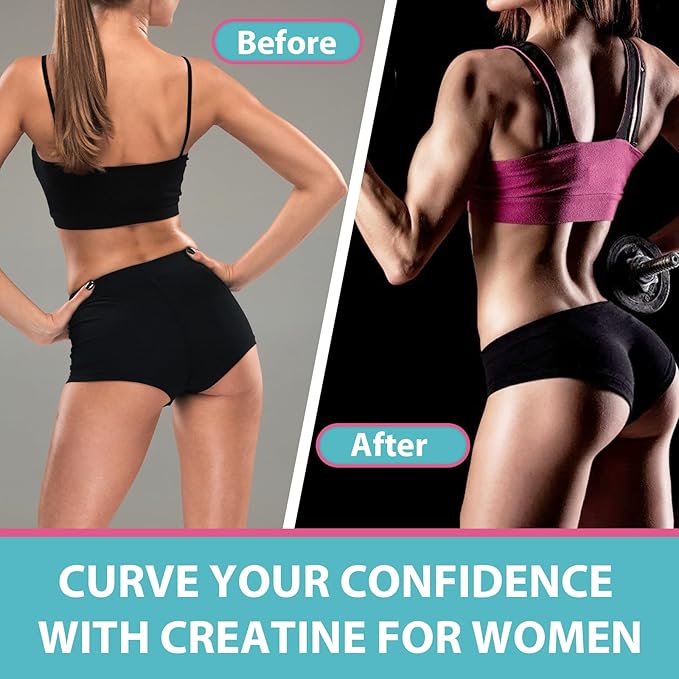 Creatine for Women, 120 Counts Creatine Monohydrate Gummies - No Bloating - Creatine Pre and Post Workout Chewables Supplement with Taurine & B6 - for Recovery, Strength, Energy & Booty, Performance