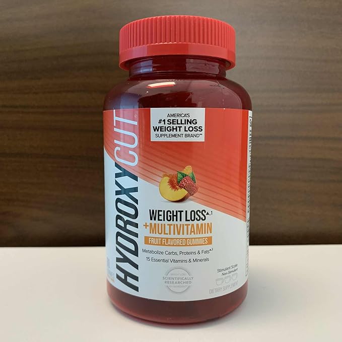 Hydroxycut Gummies - 99% Caffeine Free - Metabolize Carbs, Proteins & Fats - Includes 15 Essential Vitamins & Minerals - for Women & Men