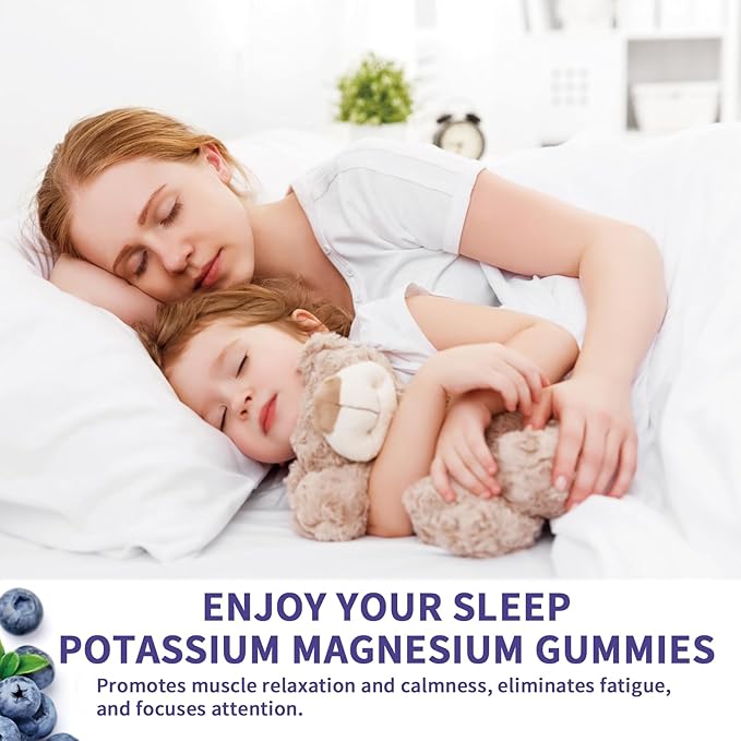 2 Pack Potassium Magnesium Gummies, Sugar-Free Potassium Gummies with Magnesium Glycinate 500mg Chewable Potassium Magnesium Supplements with Calcium, Zinc & Vitamins to Support Leg Muscle Relaxation