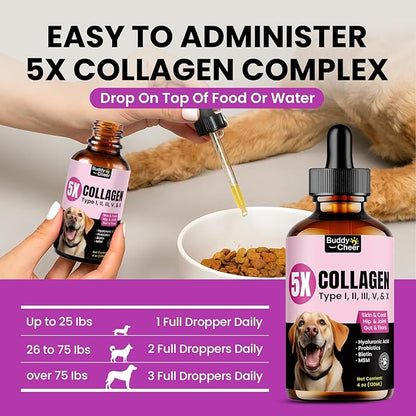 Collagen Drops for Dogs – 4oz Liquid Support for Healthy Joints and Coat Condition