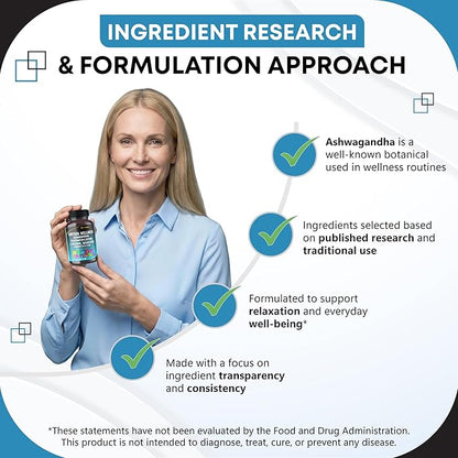 CORTISOL Wellness Magnesium Ashwagandha L-Theanine Phosphatidylserine Rhodiola Rosea Passionflower Lavender Chamomile -150 Capsules