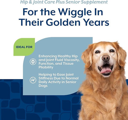 NaturVet Senior Wellness Hip and Joint Plus Omegas Advanced Supplement for Dogs, Chewable Tablets Time Release, Made in the USA, 40 Count