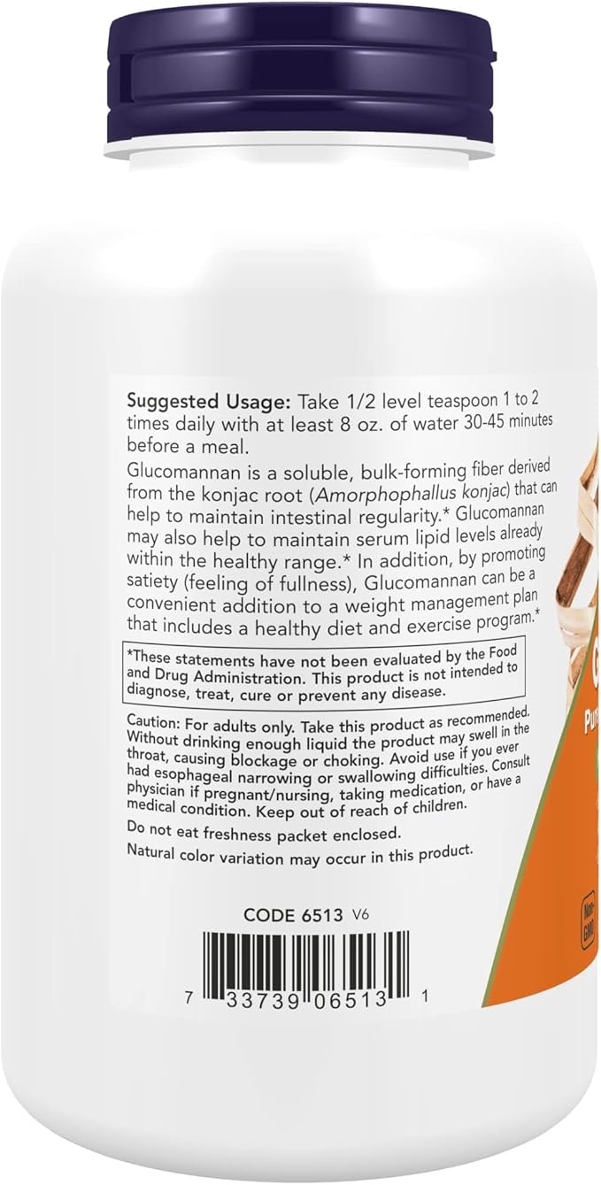 NOW Foods Supplements, Glucomannan (Amorphophallus konjac) Pure Powder, Supports Regularity*, Healthy Weight Management*, 8 Ounce (Pack of 1)