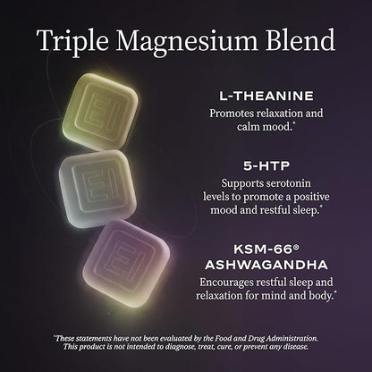 NightMAG Magnesium Glycinate Gummies for Sleep and Recovery; Sugar-Free, Vegan-Friendly and Naturally Flavored; Sleep Gummies for Adults; Magnesium Complex 400mg; 60 Count; 1-Pack (Cherry)
