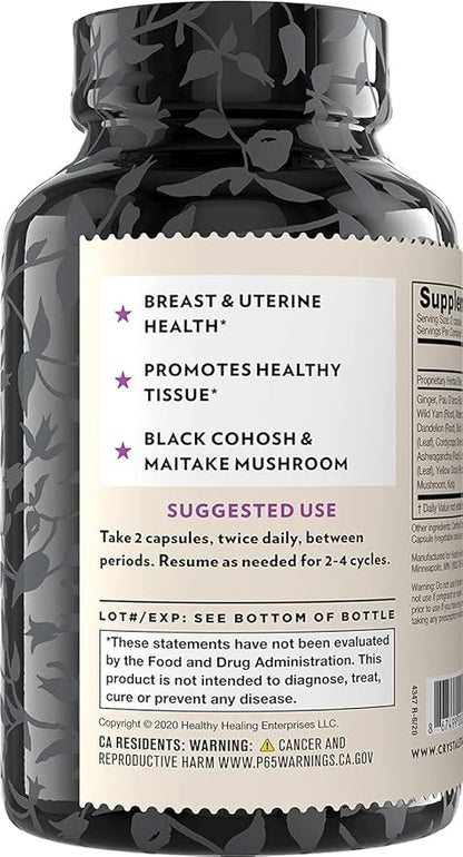 Crystal Star Fibro Defense, 150 Capsules - 17 Whole-Herb Blend - Natural Herbal Supplement Capsles for Women - Vegetarian, Non GMO