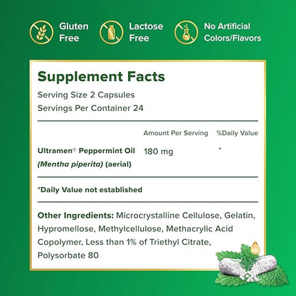 IBgard Gut Health Supplement, Peppermint Oil Capsules for Abdominal Comfort, 96 Capsules