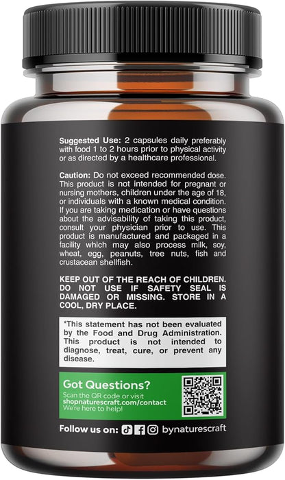 Horny Goat Weed for Men - Extra Strength Male Supplement with Black Maca Root, Tongkat Ali, Saw Palmetto & Panax Ginseng Extract for Stamina & Energy - 180 Count