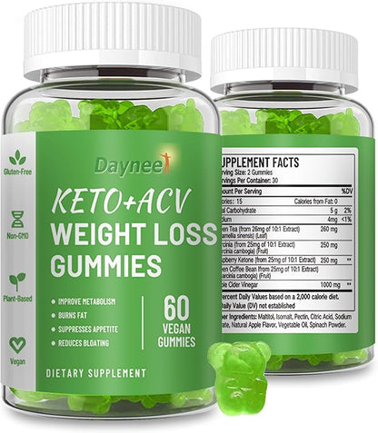 ACV Wellness Gummies–Apple Cider Vinegar with Green Tea&Botanical Extracts–Daily Plant-Based Wellness Gummies–Vegan, Non-GMO, Gluten-Free–60 Gummies