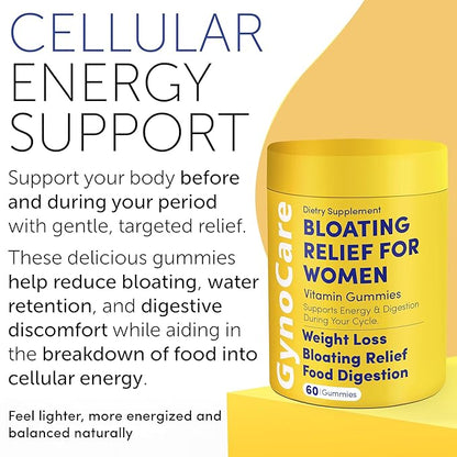 Bloating Relief for Women, Debloating for Women | Supports Period Bloat, Digestion & Water Weight Balance | Helps Before & During Your Cycle | 60 Vegan Gummies | Daily Digestive Support Supplement