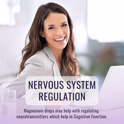 (2 Pack) Magnesium Glycinate Liquid Drops 500mg, with Vitamin B6, Ashwagandha, L - Theanine, Chamomile, Magnesium Glycinate Supplement High Absorption for Sleep, Stress, Energy Mood - Grape Flavor