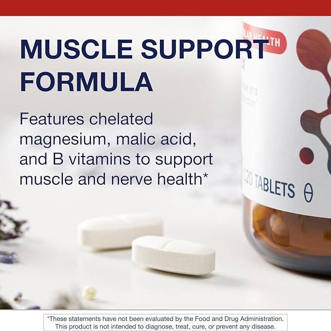 Metagenics Fibroplex - Magnesium, Malic Acid & B Vitamins for Neuromuscular, Bone, Heart & Stress Support* - Chelated Minerals, Non-GMO, Gluten-Free, Vegetarian - GMP Certified Facility - 120 Tablets
